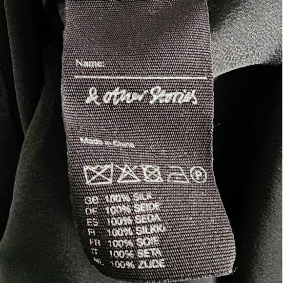 & Other Stories High Neck Sleeveless V-Back Silk Dress Black 36 Small - Picture 4 of 8